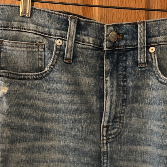 Madewell High Rise Blue Ankle Cropped Distressed Jeans - Picture 3 of 5